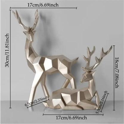 Eternal Harmony: Resin Deer Statue Family