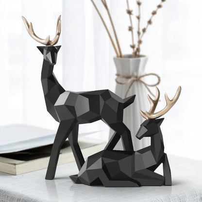 Eternal Harmony: Resin Deer Statue Family