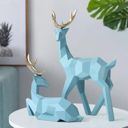 Eternal Harmony: Resin Deer Statue Family